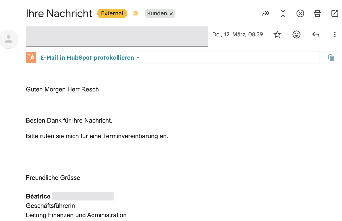 Kunde 3: Terminbestätigung des Entscheiders (E-Mail-Kampagne)